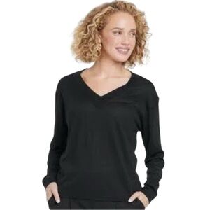 NEW EP Pro Black Fine Gauge Sweater Size XL Pullover V Neck Long Sleeve Golf